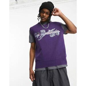 The Hundreds Cotton Sleeveless Graphic Vest Purple Mens M